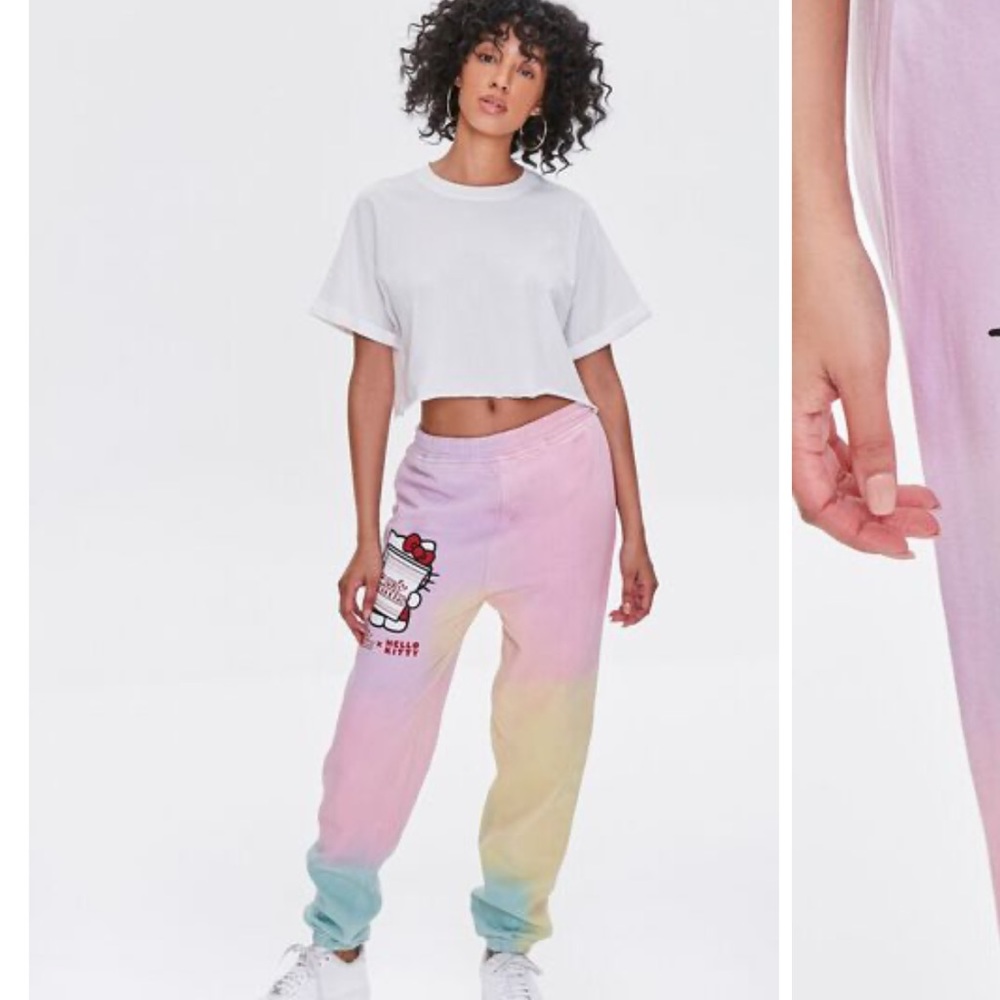 Hello Kitty Sanrio x cup of noodles tie dye jogger sweatpants size S NWT